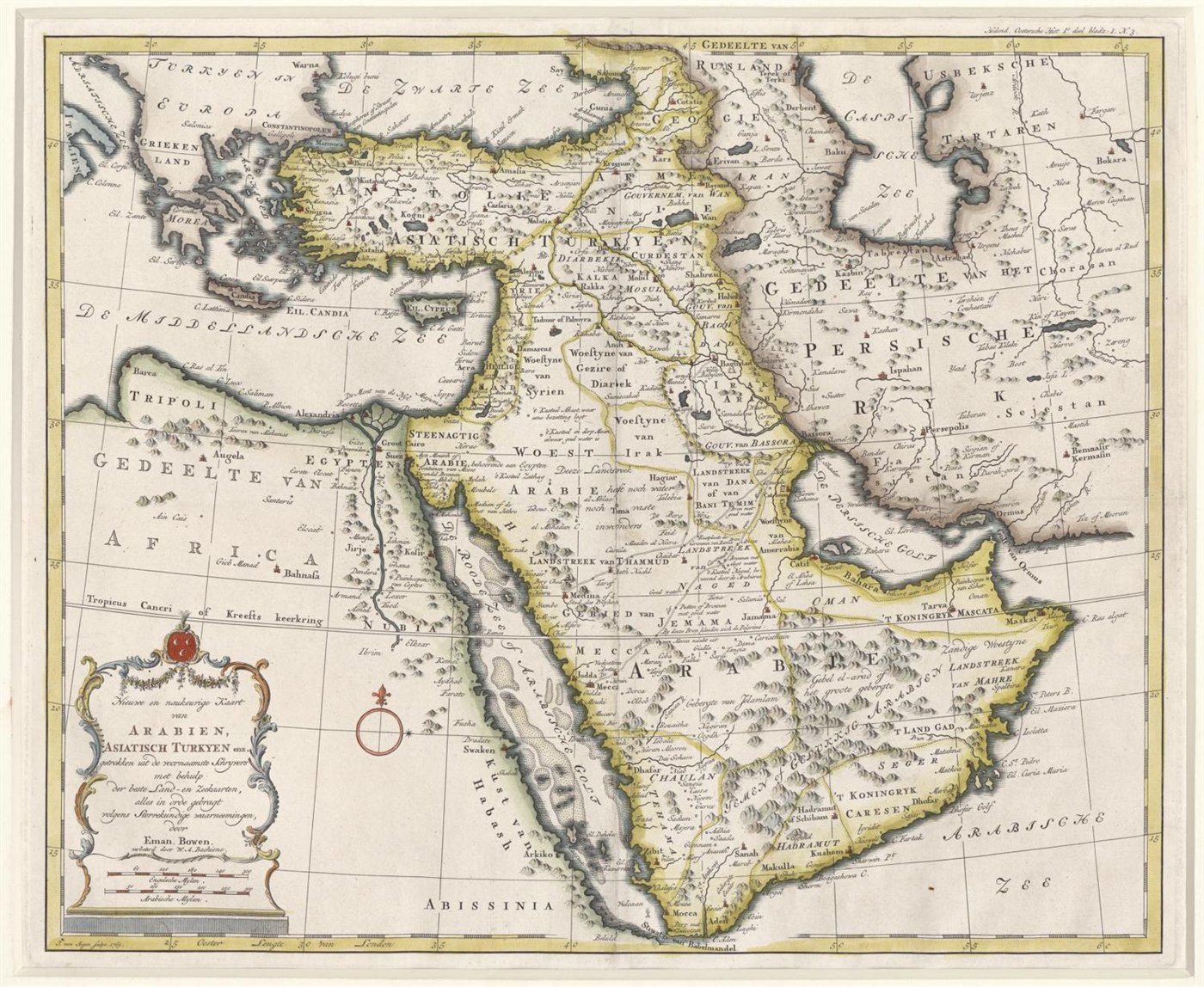 Antique chart of the head of the Persian Gulf
