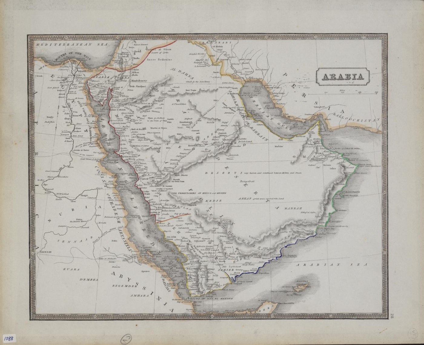 Antique map of Arabia and the Nejd