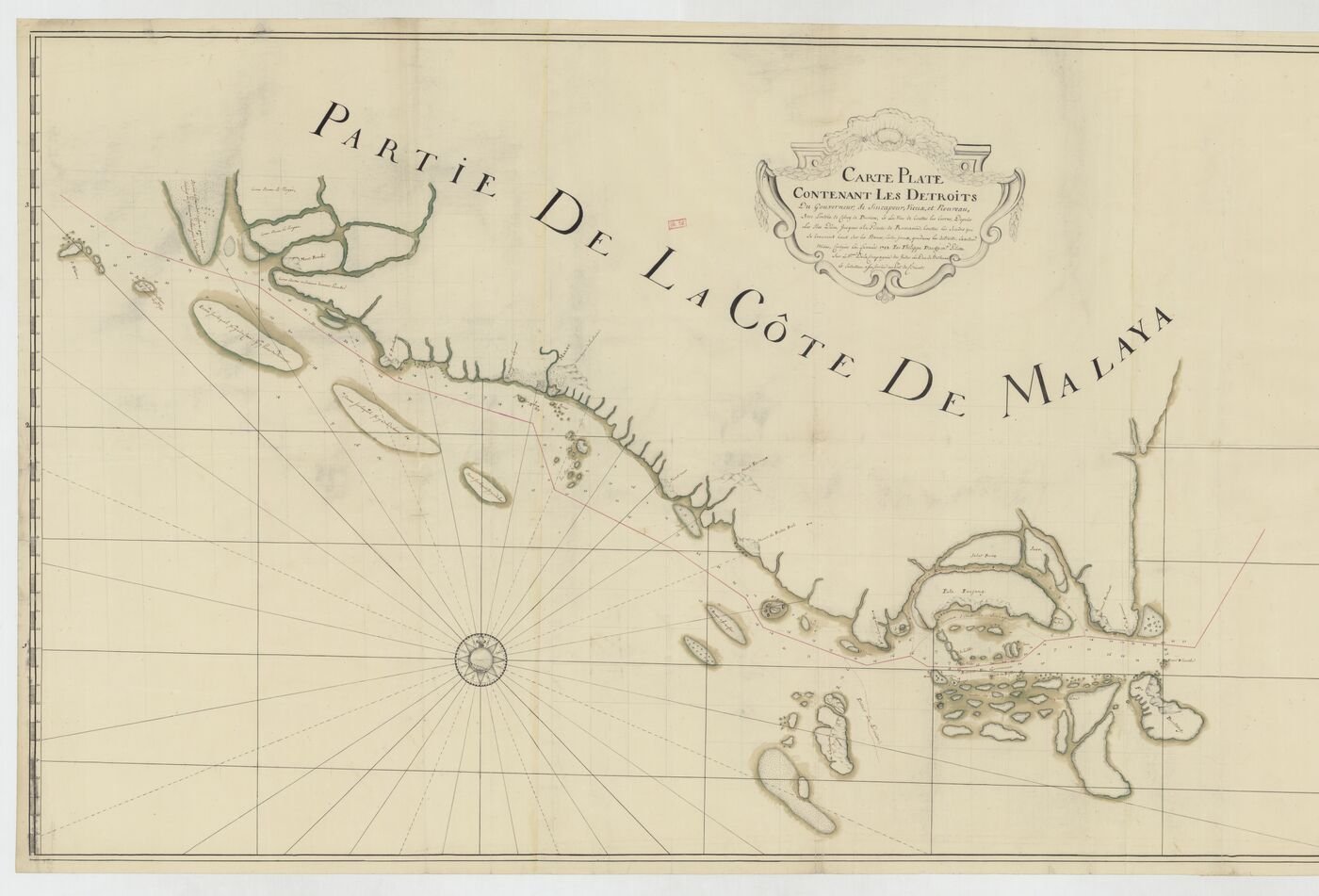 Antique chart of Singapore and the strait